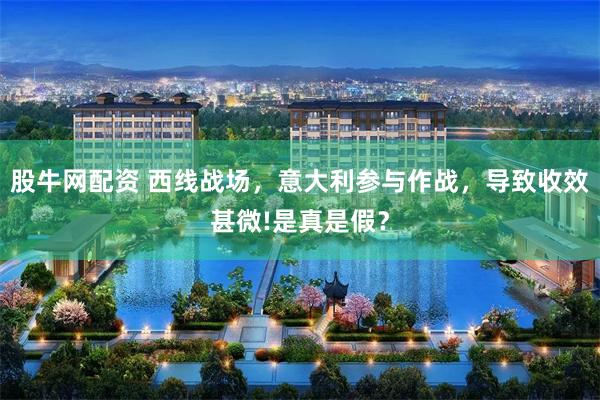 股牛网配资 西线战场，意大利参与作战，导致收效甚微!是真是假？