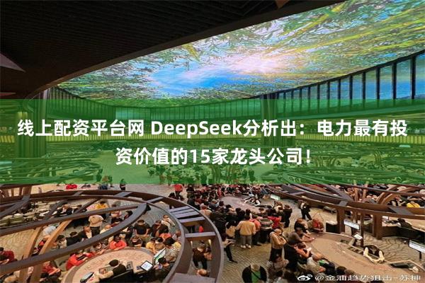 线上配资平台网 DeepSeek分析出：电力最有投资价值的15家龙头公司！
