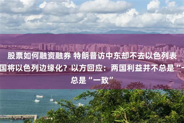 股票如何融资融券 特朗普访中东却不去以色列表明美国将以色列边缘化？以方回应：两国利益并不总是“一致”