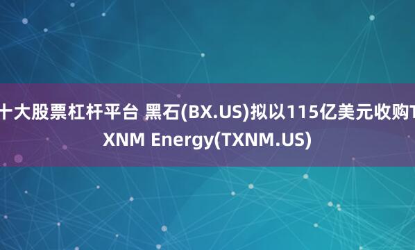 十大股票杠杆平台 黑石(BX.US)拟以115亿美元收购TXNM Energy(TXNM.US)