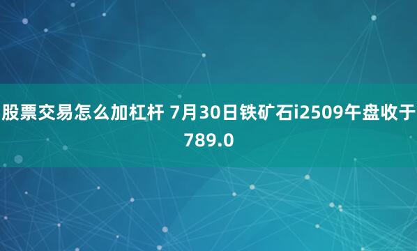股票交易怎么加杠杆 7月30日铁矿石i2509午盘收于789.0