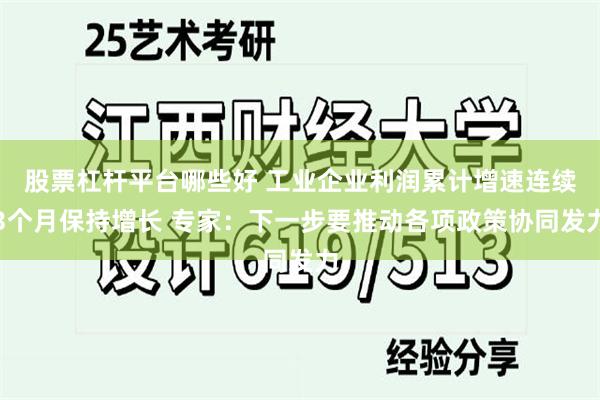 股票杠杆平台哪些好 工业企业利润累计增速连续3个月保持增长 专家:下一步要推动各项政策协同发力