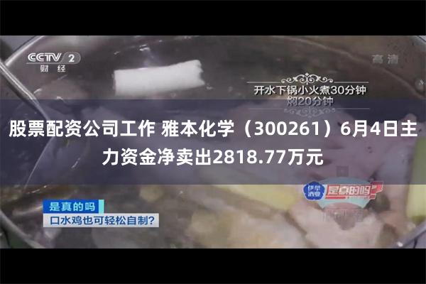股票配资公司工作 雅本化学（300261）6月4日主力资金净卖出2818.77万元