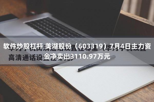 软件炒股杠杆 美湖股份（603319）7月4日主力资金净卖出3110.97万元