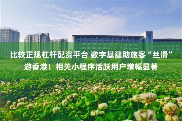 比较正规杠杆配资平台 数字基建助旅客“丝滑”游香港！相关小程序活跃用户增幅显著