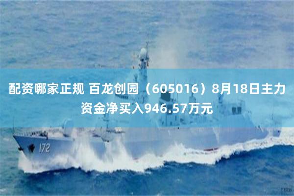配资哪家正规 百龙创园（605016）8月18日主力资金净买入946.57万元