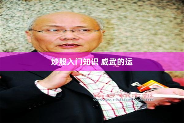 炒股入门知识 威武的运