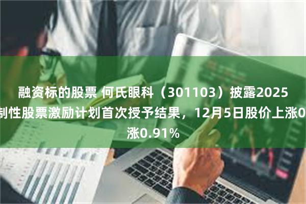 融资标的股票 何氏眼科（301103）披露2025年限制性股票激励计划首次授予结果，12月5日股价上涨0.91%
