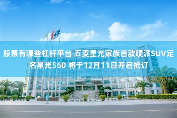 股票有哪些杠杆平台 五菱星光家族首款硬派SUV定名星光560 将于12月11日开启抢订