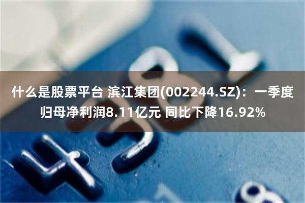 什么是股票平台 滨江集团(002244.SZ)：一季度归母净利润8.11亿元 同比下降16.92%