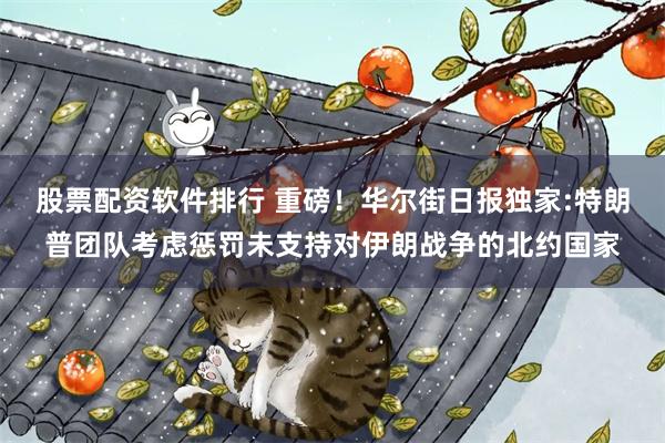 股票配资软件排行 重磅！华尔街日报独家:特朗普团队考虑惩罚未支持对伊朗战争的北约国家