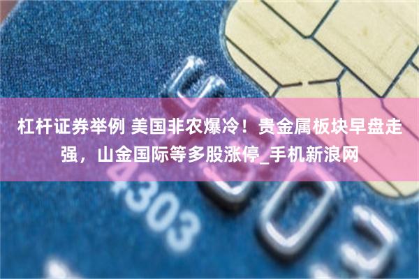 杠杆证券举例 美国非农爆冷！贵金属板块早盘走强，山金国际等多股涨停_手机新浪网