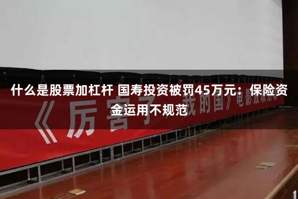 什么是股票加杠杆 国寿投资被罚45万元：保险资金运用不规范