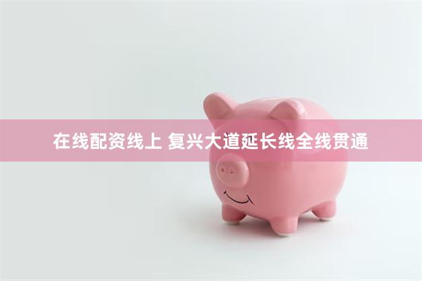 在线配资线上 复兴大道延长线全线贯通