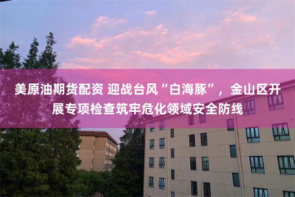 美原油期货配资 迎战台风“白海豚”，金山区开展专项检查筑牢危化领域安全防线