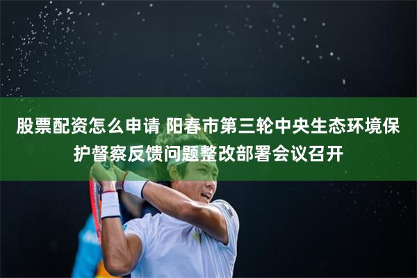 股票配资怎么申请 阳春市第三轮中央生态环境保护督察反馈问题整改部署会议召开